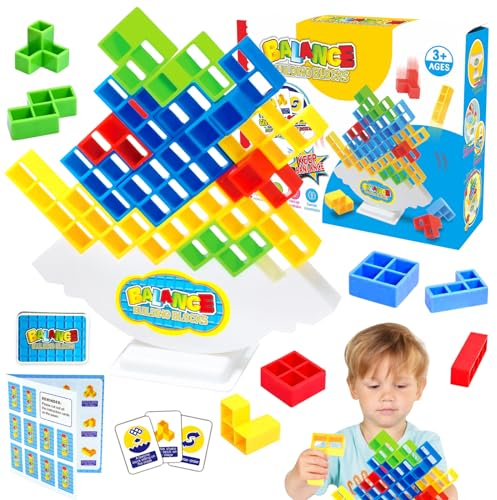 Tetris Balance Spielzeug, 32 pcs Tetra Tower Spiel, Stapelspiel Tower, Tetris Balance Spielzeug Tower Game, Kreatives Stapelspiel Spielzeug für Kinder, Stapelturm Spielzeug für Jungen Mädchen (32)
