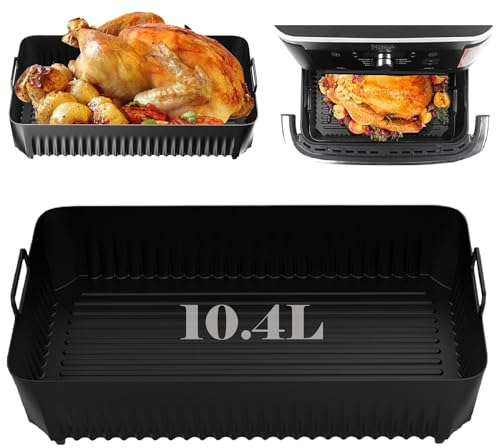 Cathpetic Silicone Air Fryer Liners for Ninja Foodi Flexdrawer AF500UK 10.4L,Ninja Af500Uk Liners Accessories 1X10.4L