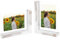 SUPAWAY 2er Set Fotorahmen Vintage Holzsockel Bilderrahm L Formen MDF-Sockel Photo Frame mit 2 Doppelseitig Transparente Acryl-Plastfolie für 13x18cm Fotos Tischaufsteller Horizontal Vertikal, Altweiß