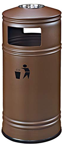 Poubelles Poubelle ronde extérieure multifonctionnelle créative poubelle cendrier poubelle de cuisine (marron)