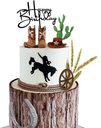 Cowboy Cake Decorations Cowboy Hat and Boot Cake Toppers Western Cowboy Birthday Baby Shower