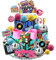 Hooqict 27 PCS 80s Cake Decorations 80s 90s Cake Toppers Retro 1980s Hip Hop Cake Decorations with Glitter Balls Cupcake Toppers for Neon Throwback Birthday Party Supplies