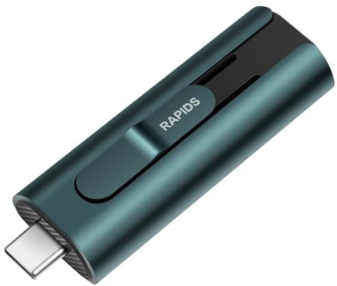 HIKSEMI SSD Externo 256GB, USB 3.2 Gen2 Unidad de Estado Sólido Velocidad de hasta 1000MB/s, USB A + Tipo C Mini Memoria Flash USB para Windows, Android, Tablet, iPhone15/16