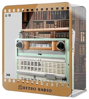 TRUSTFAR Acrylic Dustproof Display Case Designed for Lego 10334 Retro Radio Building Block Model, Transparent Box, Display Box Compatible with Lego 10334. (No model) (background2)