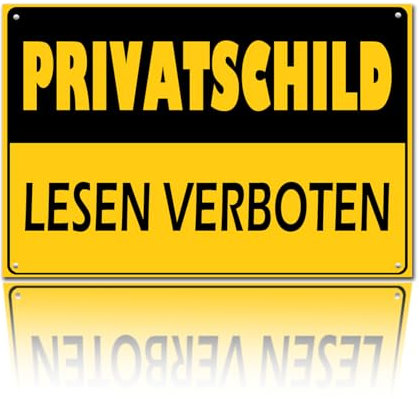 T TAKONE Privatschild Lesen Verboten - 30×20cm Lustiges Hinweisschild Deko - Perfekt für Partyraum, Außenbereich und Garage Blechschild