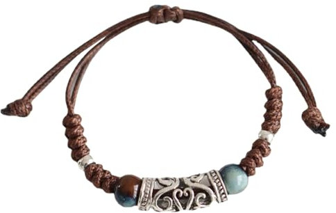 Hailerio 2 Bracciale intrecciato, bracciale intrecciato vintage,Bracciale intrecciato tibetano - Bracciale intrecciato cavo, braccialetti in corda di ceramica per uomo, donna, festa