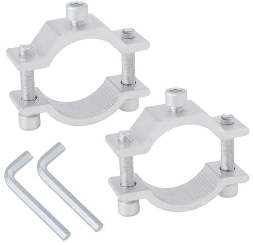 SG Store 2pcs Motorcycle Light Mounting Bracket Clamps Aluminum Alloy Light Bar Holder Clamp Fit 18-35mm Diameter Motorcycle Bicycle Pipes Tubes Silver