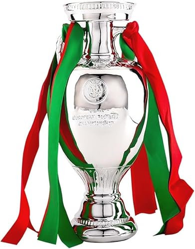 Fmarche Trofeo dei Campioni Europei di Calcio Coppa Delauna Replica Trofeo di Calcio in Resina Collezione di Memorie di Decorazioni per Casa Ufficio Regali per Fan (34 cm) (34 cm)