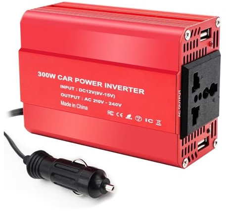 Convertisseur DC 12v vers AC 220V 300W 1500W 2000W 2600W Convertisseur De Batterie Externe Portable Onduleur Solaire Double USB Prise Universelle Onduleur(300W)