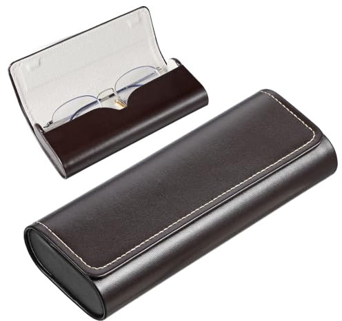 Dimeho Brillenetui Hardcase Unisex Leder Hartschalen-Brillenetuis Leichtes Tragbares Sonnenbrillenetui Lesebrillenetuis Modisches PU-Leder Brillenetui für Damen und Herren