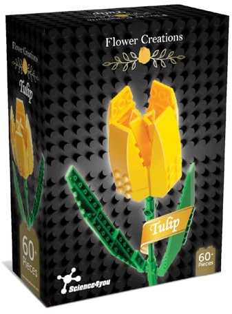 Science4you Tulip Building Kit for Adult – Build your own Botanical Garden, Have Fun Build Tulips, Have a good time build Artificial Flowers, Building, Modelling & Hobby Gift for Adults & Kids