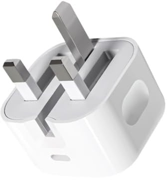 USB C Plug, 20W Power Adapter UK Plug Fast Charge USB-C Charging Plug Type-C Wall Head Plug for Apple iPhone16, iPhone 15, iPads, New iPhone, Samsung S25,S24,S23