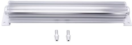 NOLOWY Radiateur d'huile à transmission à ailettes en aluminium double passage de 38,1 cm avec raccord de 6,35 mm pour améliorer la durabilité et l'efficacité
