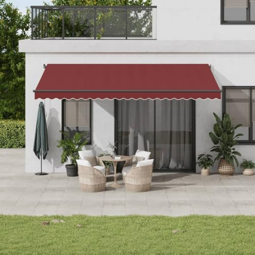 Lawn & Garden Automatisch einziehbare Markise, Burgunderrot, 500 x 350 cm, Haus & Garten