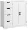 Bonnlo Badezimmerschrank Badschrank, Badkommode mit 4 Schubladen und 2 Schranktüren, Aufbewahrungsschrank mit verstellbaren Einlegeböden für Badezimmer Wohnzimmer Flur Küche, 80×30×80cm, Weiß