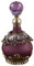 WSQHAO Vintage Glass Perfume Bottle 23ml Vintage Perfume Bottle Purple Diamond Cut/Antique Butterfly Metal Empty Glass Dropper Women Girl Gift(Purple)
