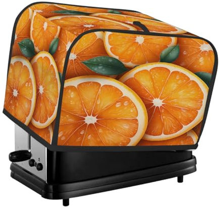 Mexpekil Toaster Cover, Fresh Big Orange Stylish Protector for Your 2-Slice Toaster, Easy to Clean, Waterproof, Heat-Resistant, Durable, Kitchen Essentials