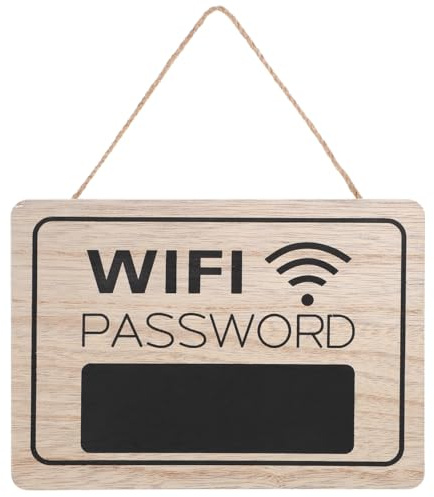 Angoily Panel Wifi Pared De Madera Señal De Contraseña Wifi Colgante Panel Madera Para Hogar Y Restaurante Decoración De Pared 7.87X5.51X0.20 Pulgadas Fácil Instalación