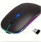 Ratón inalámbrico Recargable con Bluetooth, Dispositivo de 2,4 GHz, USB, RGB, 1600DPI, para Ordenador, portátil, Tableta, PC, MacBook, Gaming Retro Iluminado