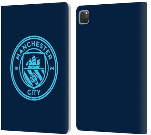 Head Case Designs Licenza Ufficiale Manchester City Man City FC Blu Elettrico Stemma Custodia Portafoglio in Pelle Compatibile con Apple iPad PRO 11 2020/2021 / 2022