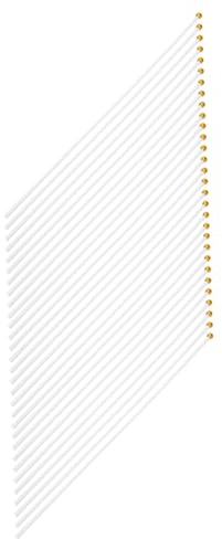 Yardwe 100 pezzi Aste per Bandiera in Plastica Bianco con Testa Dorata Resistente alle Intemperie per Esterni Leggere e Durature per Decorazioni e Varie Bandiere