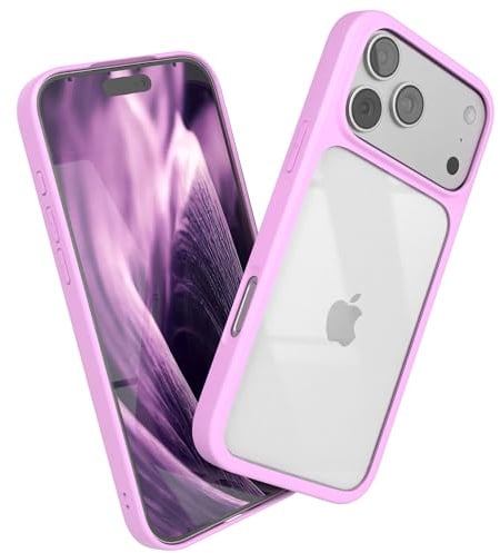 EAZY CASE Clear Hybrid Bumper Hülle kompatibel mit iPhone 17 Pro Max, Handyhülle mit Ultra Aufprallschutz, Stoßfest und Kratzfest, dünne Schutzhülle mit Kameraschutz, Handy Case, Pink
