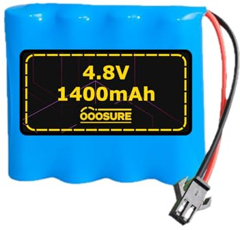 Batterie NICD 4,8 V 1400 mAh compatible avec jouets, manettes et plus (4 piles AA)