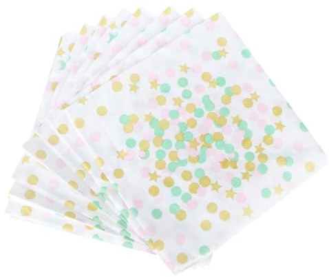TOGEVAL Bedruckte Papierservietten Premium Qualität Papiermaterial 20 Stück mit Stern und Punktmuster für Hochzeitsempfang und Geburtstagsfeier