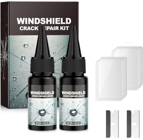Dandin 2 Stück Auto Windschutzscheibe Riss Reparatur Flüssigkeit,Glasreparaturflüssigkeit,Steinschlag Reparaturset Windschutzscheibe,Windshield Repair Kit Zur Reparatur Rissen,Löchern