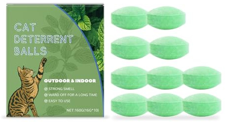Cat Repellent Balls: Safe, Plant-Based Repellent Formula for Indoor & Outdoor Use (Pack of 10)