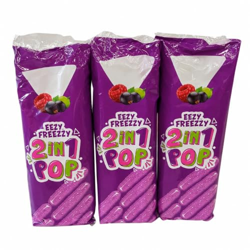Ready to Freeze Fruit Flavour Ice Pops, Mixed Berry Freeze Pops, Home Freezer Ice Treats, Vegetarian Friendly, Summer Frozen Snack, Pack of 3