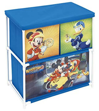 ARDITEX Aufbewahrungseinheit aus Metall mit 3 Fächer unter Lizenz Mickey Mouse Maße: 53 x 60 x 30 cm, Polyester, 53 x 30 x 60 cm