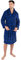 Mens Plaid Cozy Plush Robe (Blue, S/M)