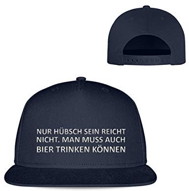 Galeriemode Bier Trinken Snapback Cappy - Kappe -Einheitsgröße-Oxford Navy