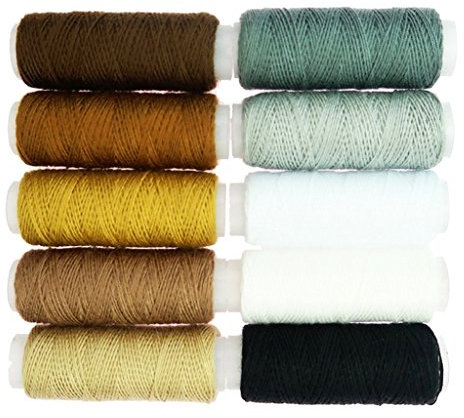 Inzopo Garn-Set 10 Stück Jeans-Garn Polyester Nähgarne Nähmaschinen