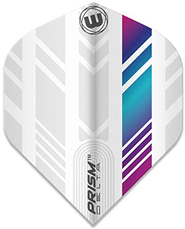 WINMAU Prism Delta Weiß und Regenbogen Extra Dicke Flights - 1 Satz pro Packung (Insgesamt 3 Flüge)