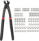 CAMWAY Einzelohr Stufenlos Schlauchschellen Set, 100 Stück Schhlauchklemmen 5,8-21mm(10 Größen) aus 304 Edelstahl + Ohrklemmenzange Schlauchschellenzange Einzelohrschlauchklemme Crimper Werkzeug Kit