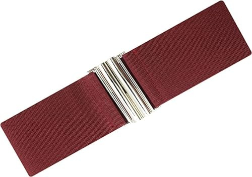 Ro Rox Florence Vintage Breiter Elastischer 50er Jahre Retro Krankenschwester Gürtel - Burgund (M)