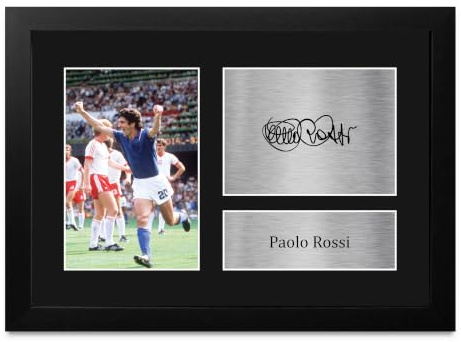 HWC Trading FR A4 Paolo Rossi Italy Geschenke Gedruckt, Signiert Autogramm Bild, Für Fußball-Fans Und Anhänger - A4 Framed
