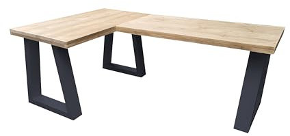 Wood4you - Eckschreibtisch - Vancouver - Industrieholz 190 x 140 cm