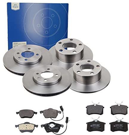 ATE Bremsen-Set 2 Bremsscheiben Ceramic + Bremsbeläge Einbau Vorne Hinten Bremsscheiben-Set Scheibenbremsen SIZW21VNC9 passend für Audi A6 A6 Avant