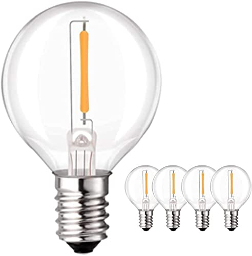 GPATIO Ampoule G40 E12, Ampoule g40 led 5 pcs/pack, Ampoule G40 extérieur blanc chaud 2700k 230V, Ampoule g40 dimmable, 1W Ampoule G40 plastique