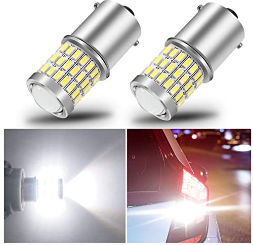 URAQT 1156 1141 1003 BA15S LED Bulbs, 9-30V Super Bright Low Power Backup Reverse Light with Projector, LED Light Bulbs Replacements for Brake Stop Tail Turn Signal Blinker Lights, Xenon White (2Pcs)