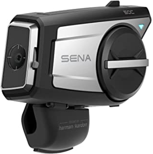 Sena 50C Motorrad Kommunikations & 4K Kamerasystem mit Sound by Harman Kardon und Premium Mikrofon & Lautsprechern sowie integrierter Mesh Gegensprechanlage, Schwarz