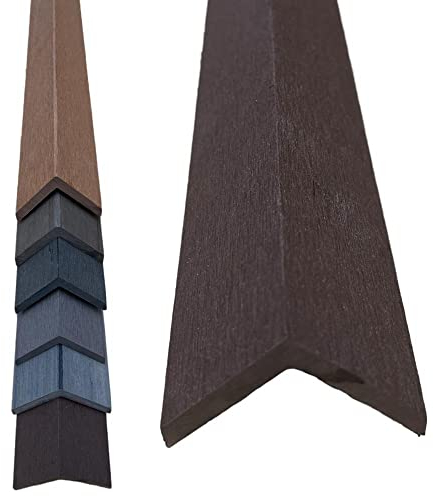 WPC Flachleiste Winkelleiste Abschlussleiste Abdeckleisten WPC-Winkelprofil (Winkel 48x48x1450mm dunkelbraun)