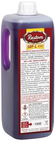 Restom - SBF L490-1L - Liquide de Frein Silicone - Dot 5