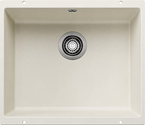BLANCO Rotan 500-U - Fregadero de granito de color gris claro (granito, tipo de montaje: bajo encimera, para armarios inferiores de 60 cm de ancho, gran volumen para un uso óptimo, superficie fácil de