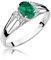 Damen Ring 585 14k Gold Weißgold echt Smaragd Edelstein Diamanten Brillanten
