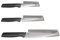 Joseph Joseph Duo Set di Coltelli da Cucina Professionali, Lama da 9-16 cm in Acciaio Inox Giapponese, con Coltello da Chef, Guaina protettiva, Manico Nero, 3 Pezzi
