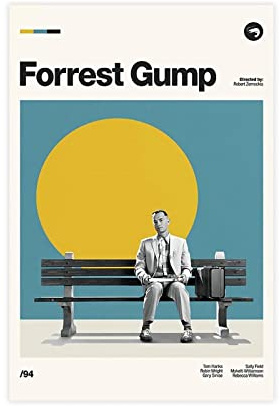 Modernes Vintage-Filmposter Forrest Gump (1) Leinwandposter Schlafzimmer Dekoration Sport Landschaft Büro Zimmer Dekor Geschenk ohne Rahmen Stil 20 x 30 cm